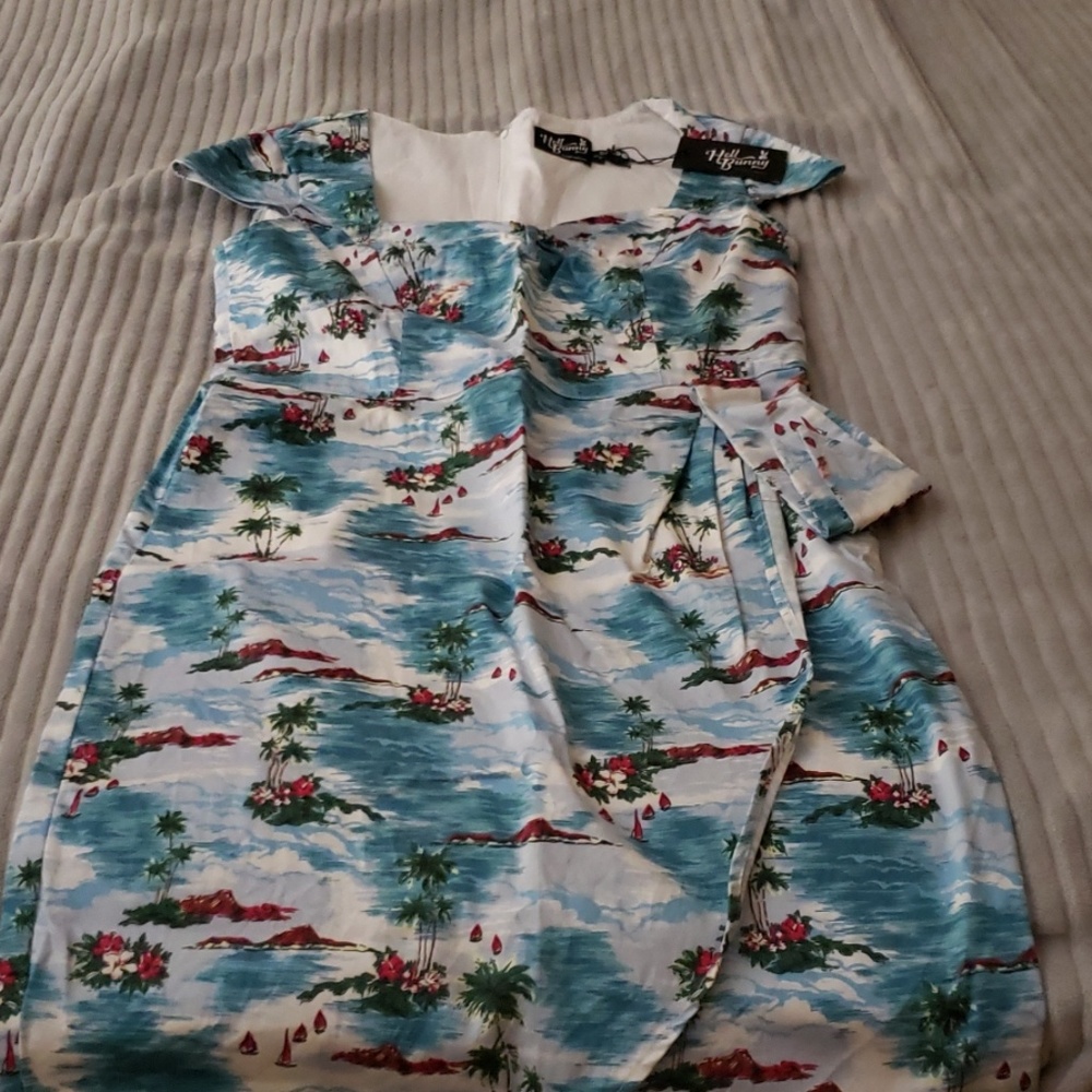 Brand new 50's pencil dress hawaiian print